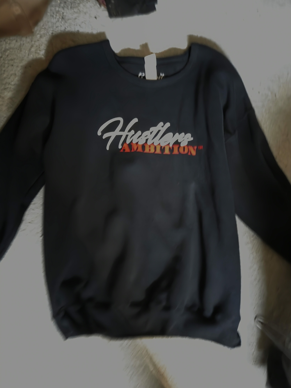 50cent-Gunit Black Sweatshirt with White & Red Hustlers Ambition Script